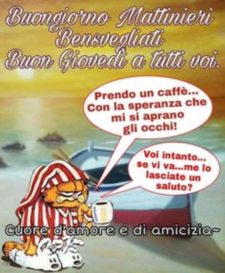 Garfield Buon Giovedi Divertente Immaginifacebook It