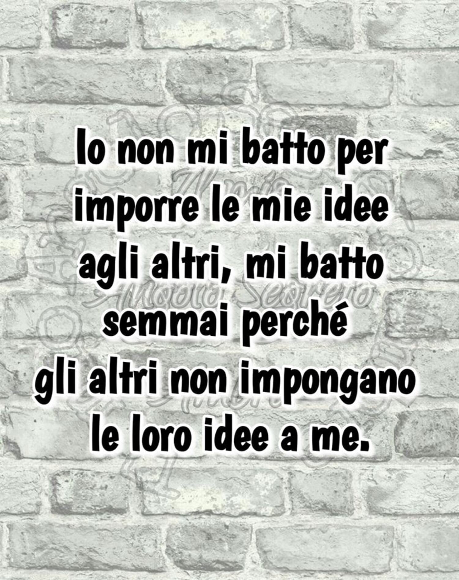 Io non mi batto per imporre le mie idee agli altri mi batto perché gli altri non impongano le loro idee a me